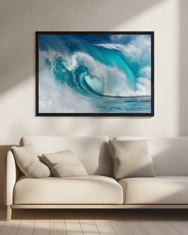 Als de oceaan verandert in blauw vuur | Canvas