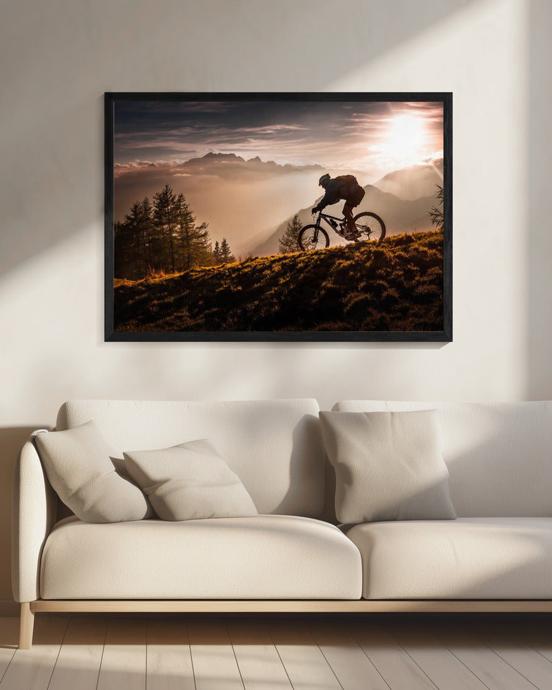 Gouden uur fietsen | Canvas