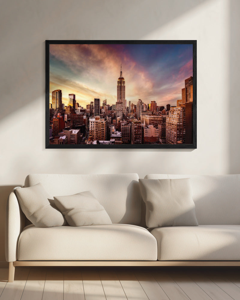 Zonsondergang in Midtown | Canvas
