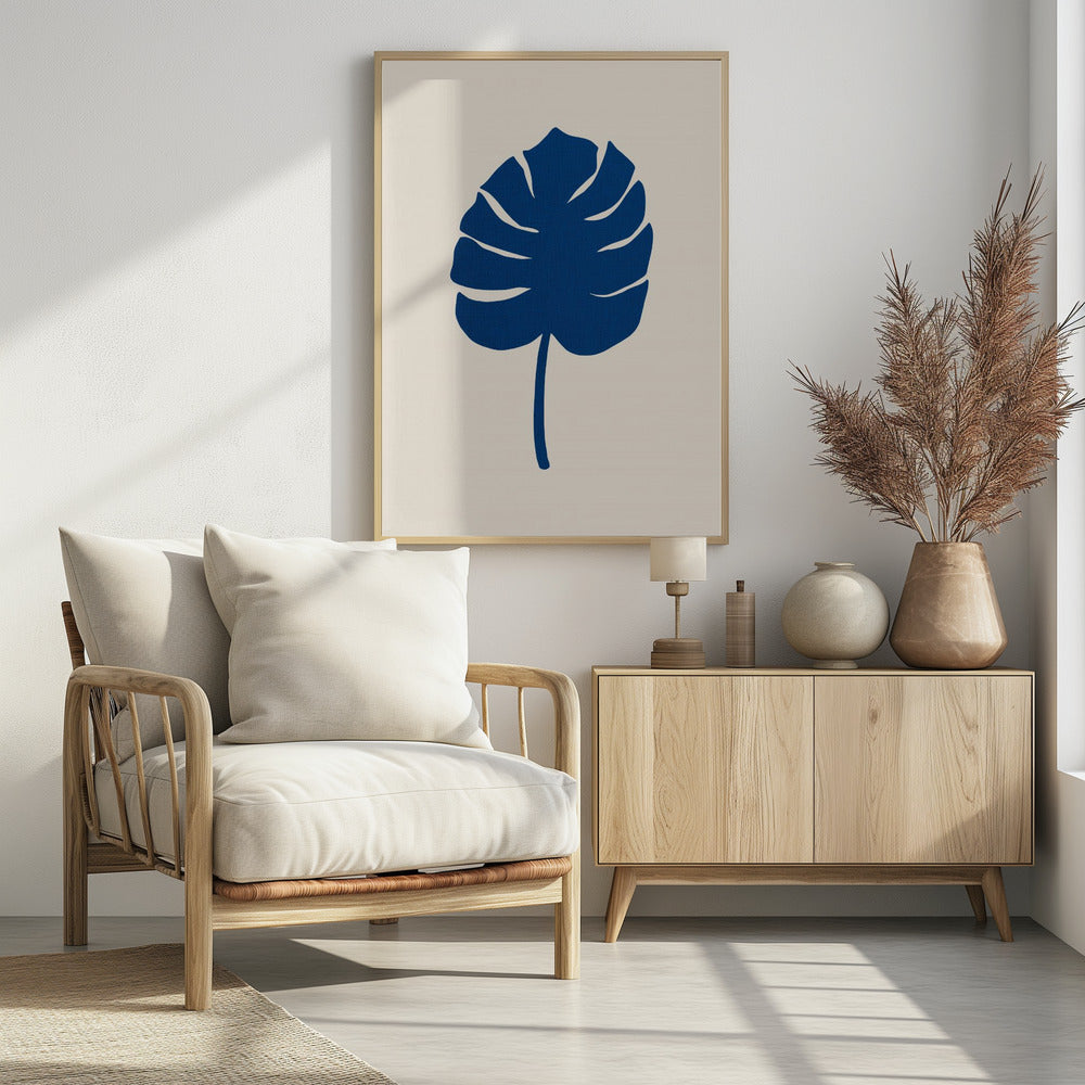 Monstera Canvas Blauw | Poster