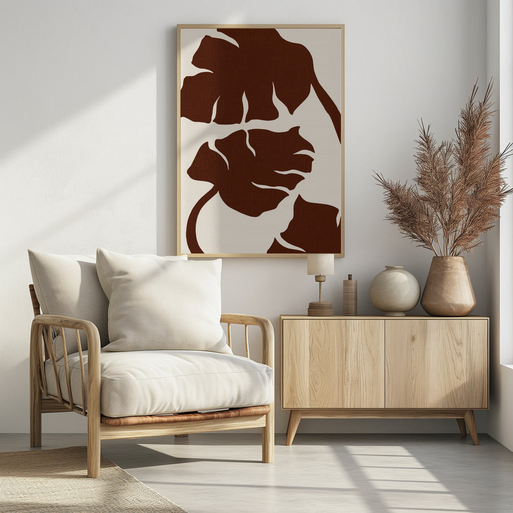 Monstera Canvas Bruin | Poster