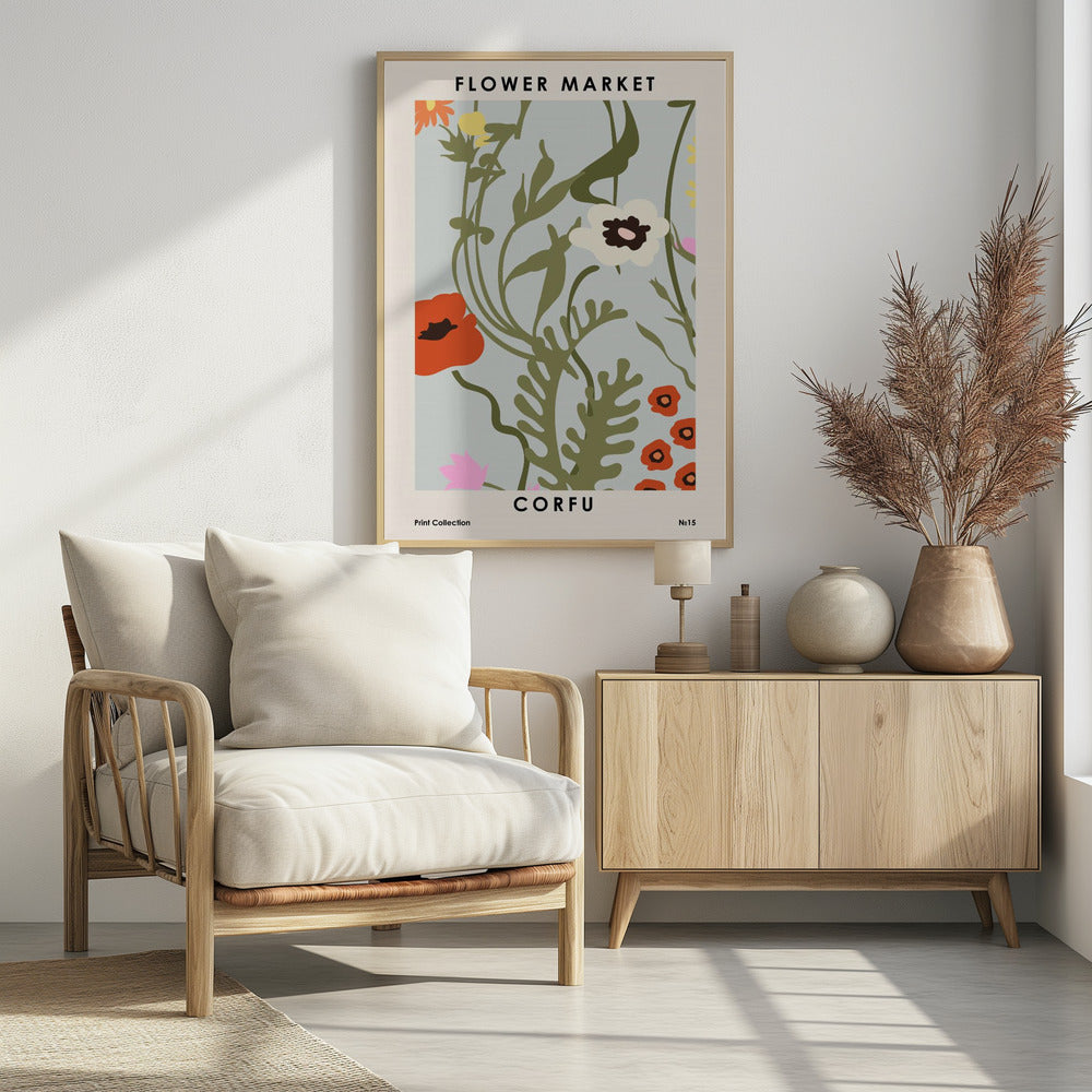 Bloemenmarkt Corfu | Poster