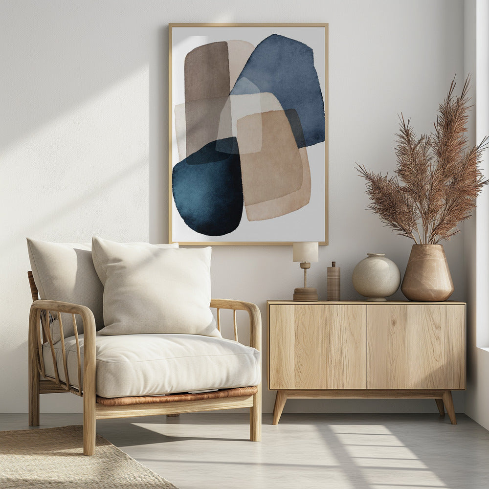 Blauwbruine blokken | Poster