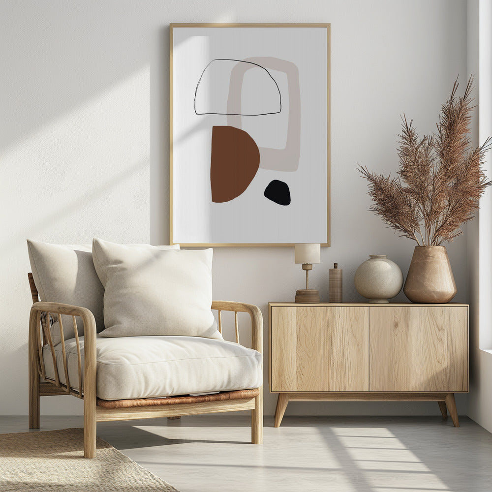 Minimalistische geometrische vormen in aardse tinten | Poster