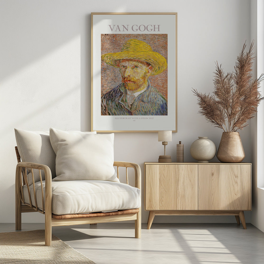 Zelfportret met strohoed | Poster