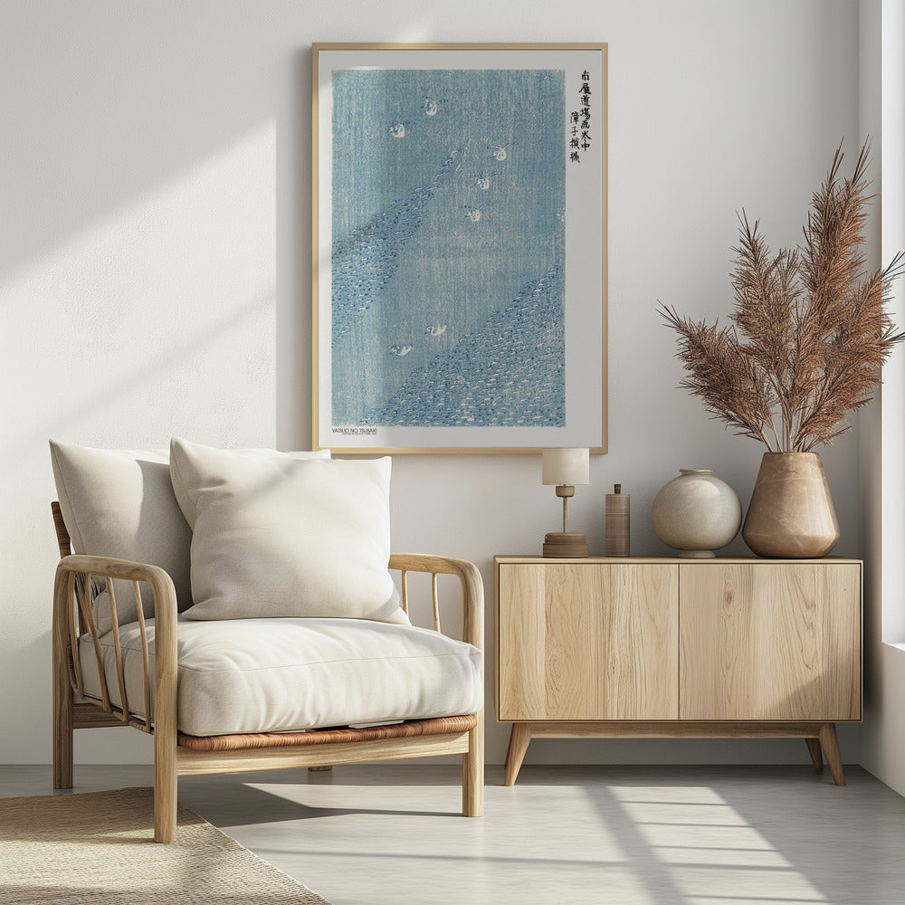 Woodblock Print Blue | Poster