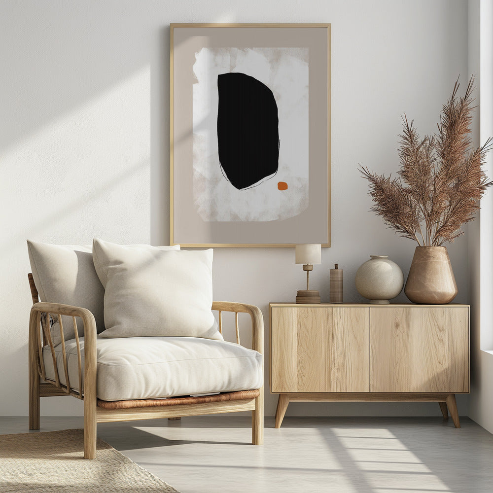 Gedurfde zwarte vorm met contrast | Poster