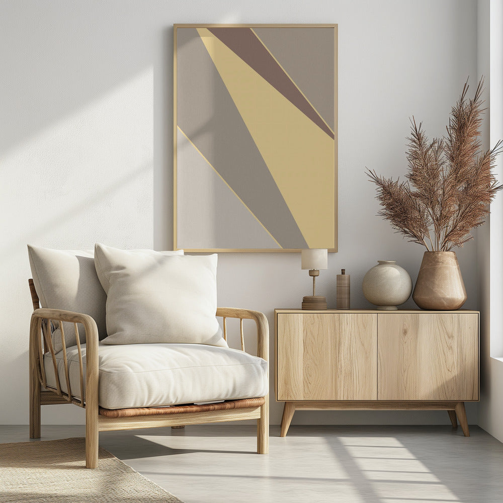 Abstracte vormen geel | Poster
