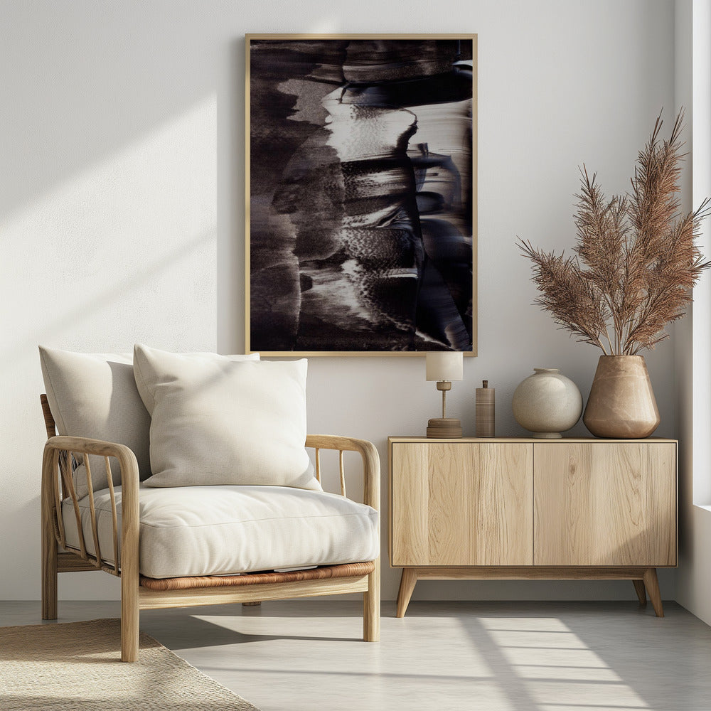 Monochrome texturen en vloeiende penseelstreken | Poster