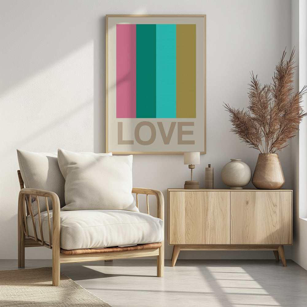 Retro streep LOVE Citrus | Poster