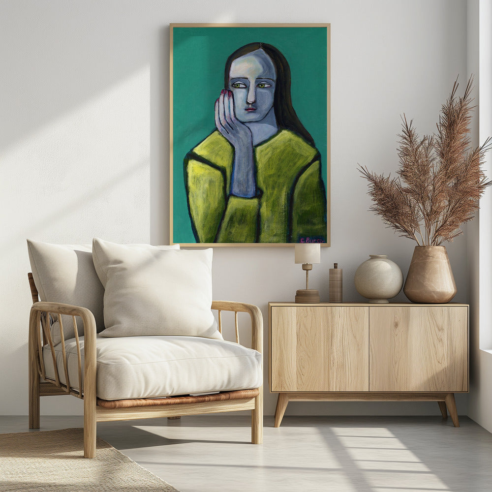 Vrouw met grote handen | Poster