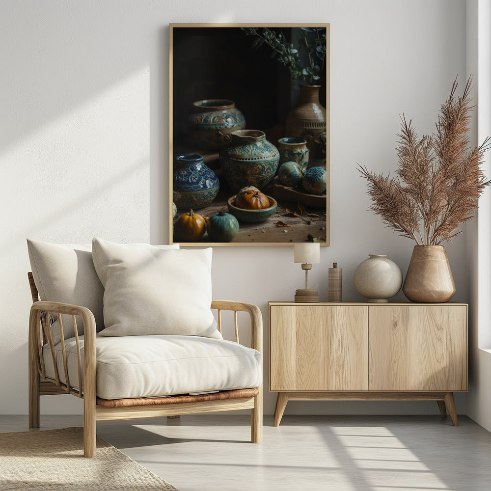 Ceramic Harvest Scene | Poster