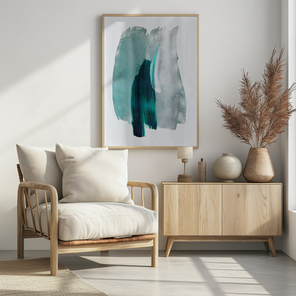 Abstracte penseelstreken 19 | Poster