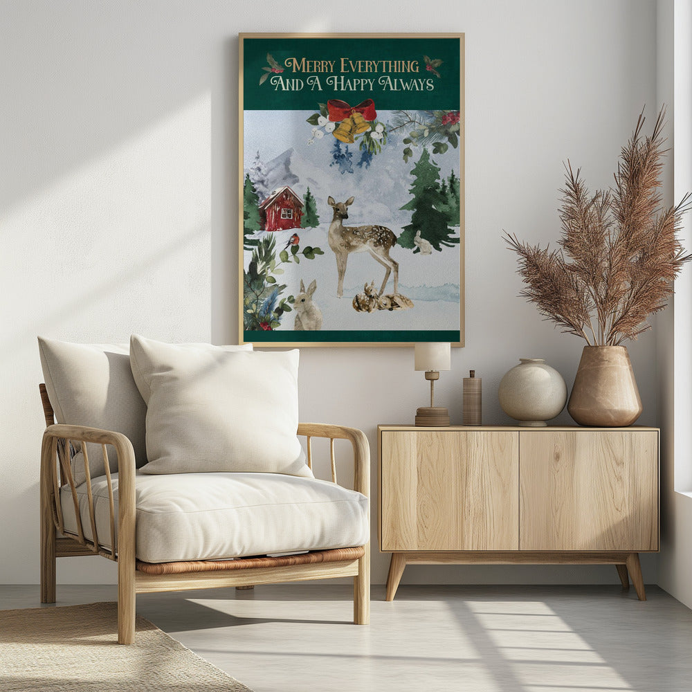 Vrolijk boslandschap | Poster