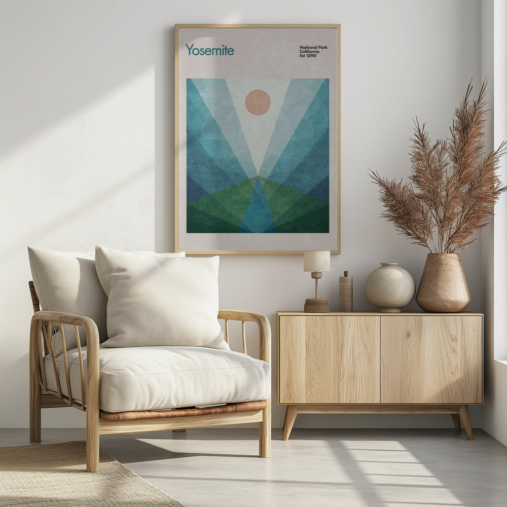 Geometrische zonsopgang | Poster
