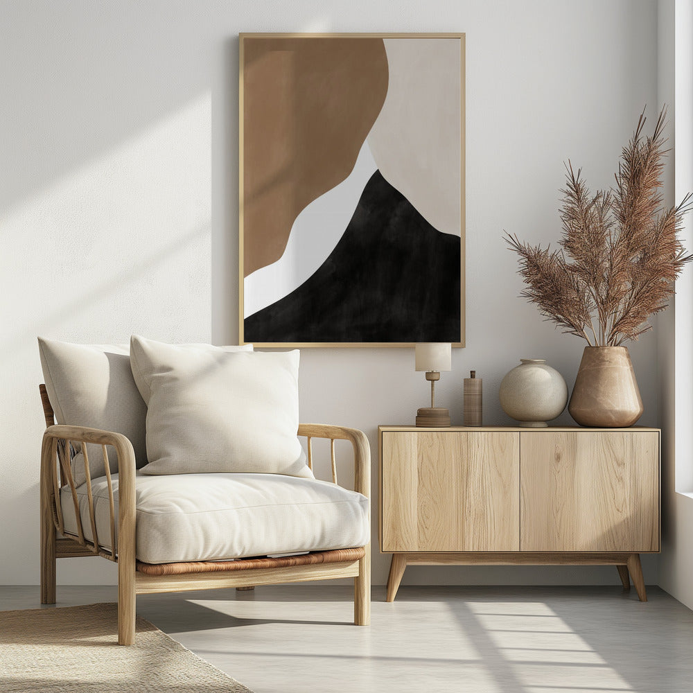 Abstracte beige en bruine kunst | Poster