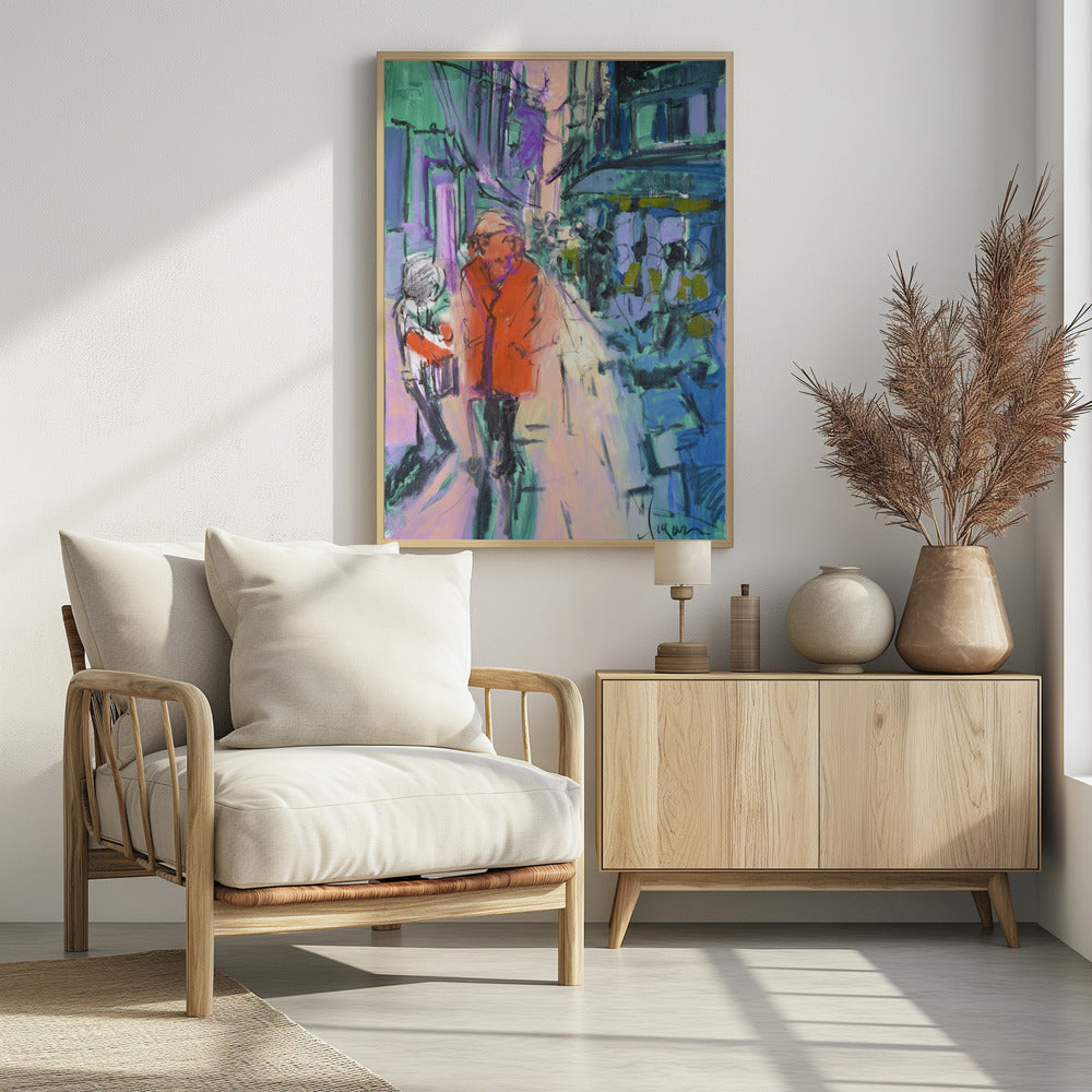 Levendige Straatwandeling | Poster