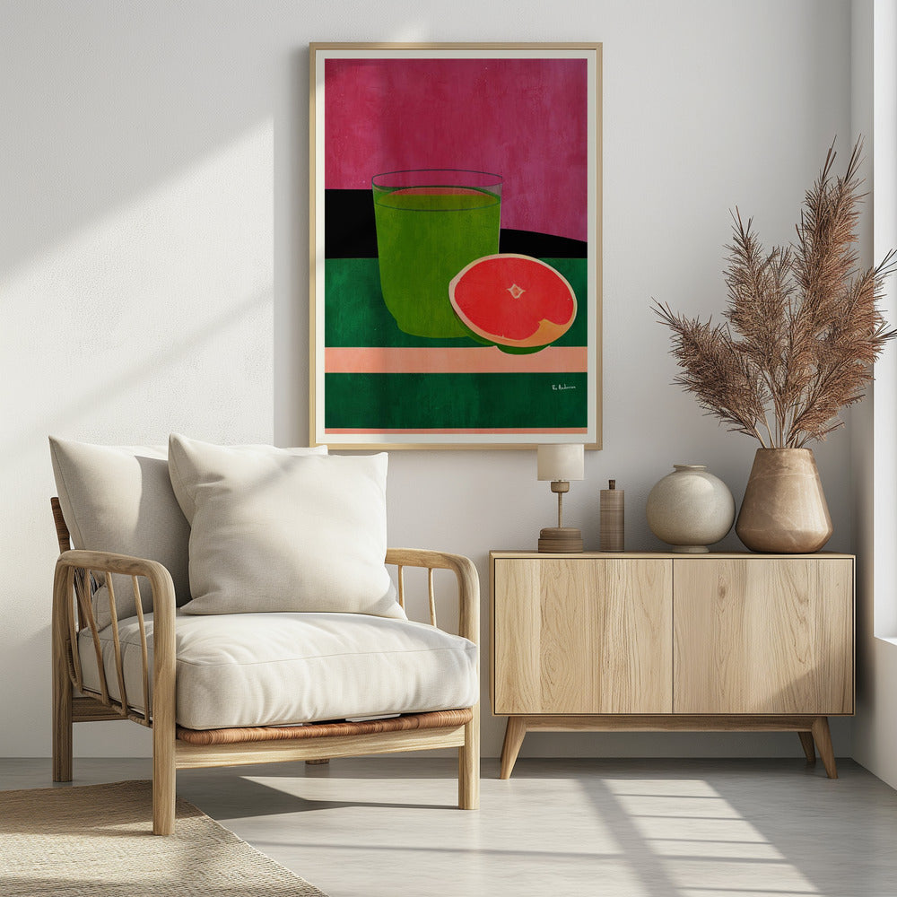 Roze, kleine grapefruit | Poster