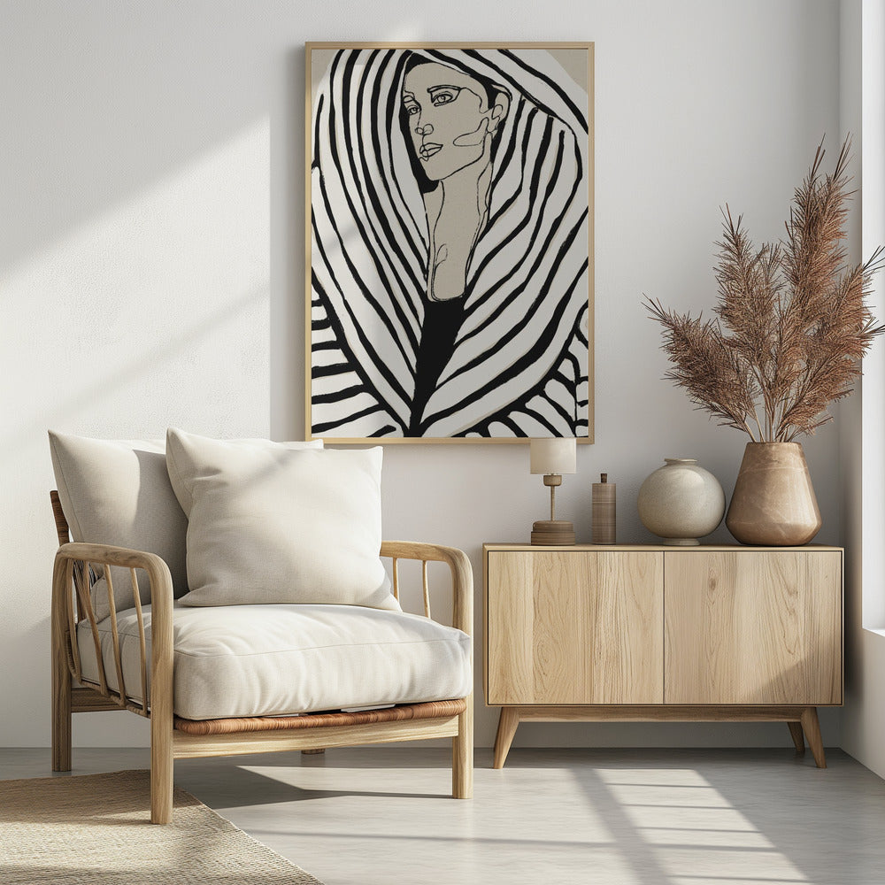 Gestreepte elegantie | Poster