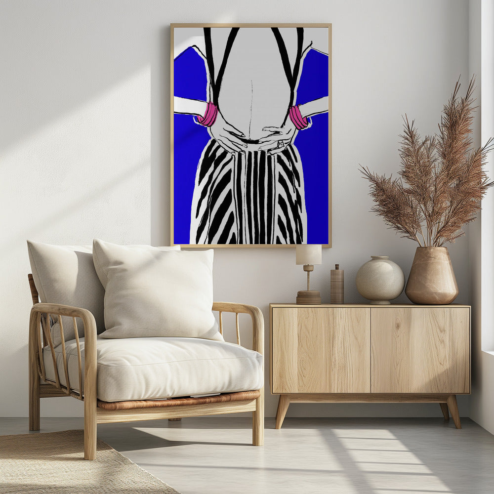 Gedurfde strepen, blauwe achtergrond | Poster