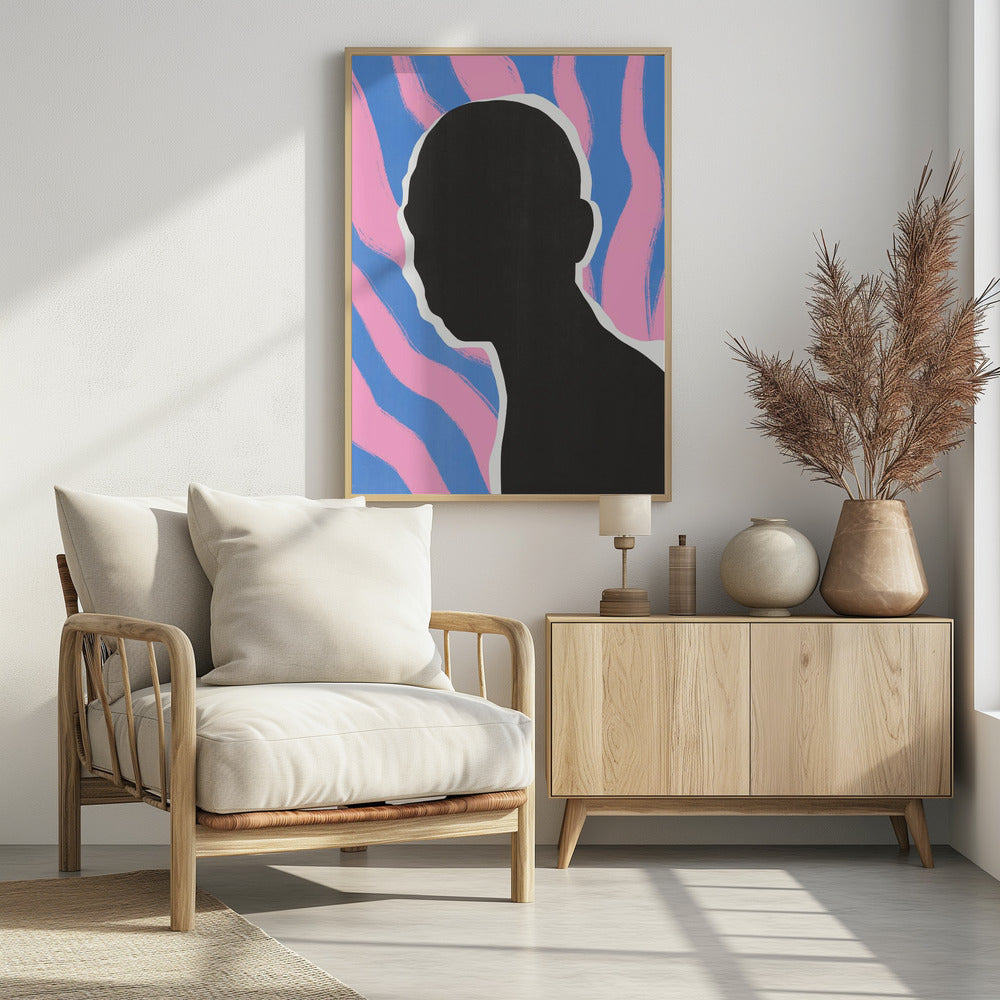 Anoniem portret in strepen | Poster