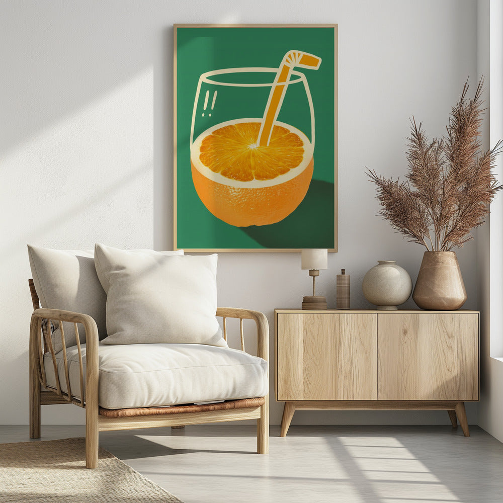 Levendig oranje, slim geïllustreerd | Poster