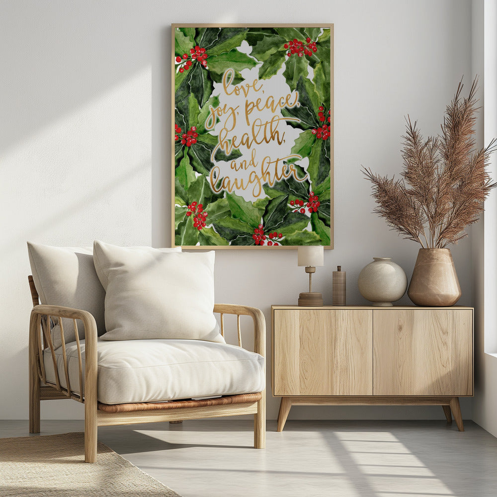 Hulstbloemkunst met vakantiewensen | Poster