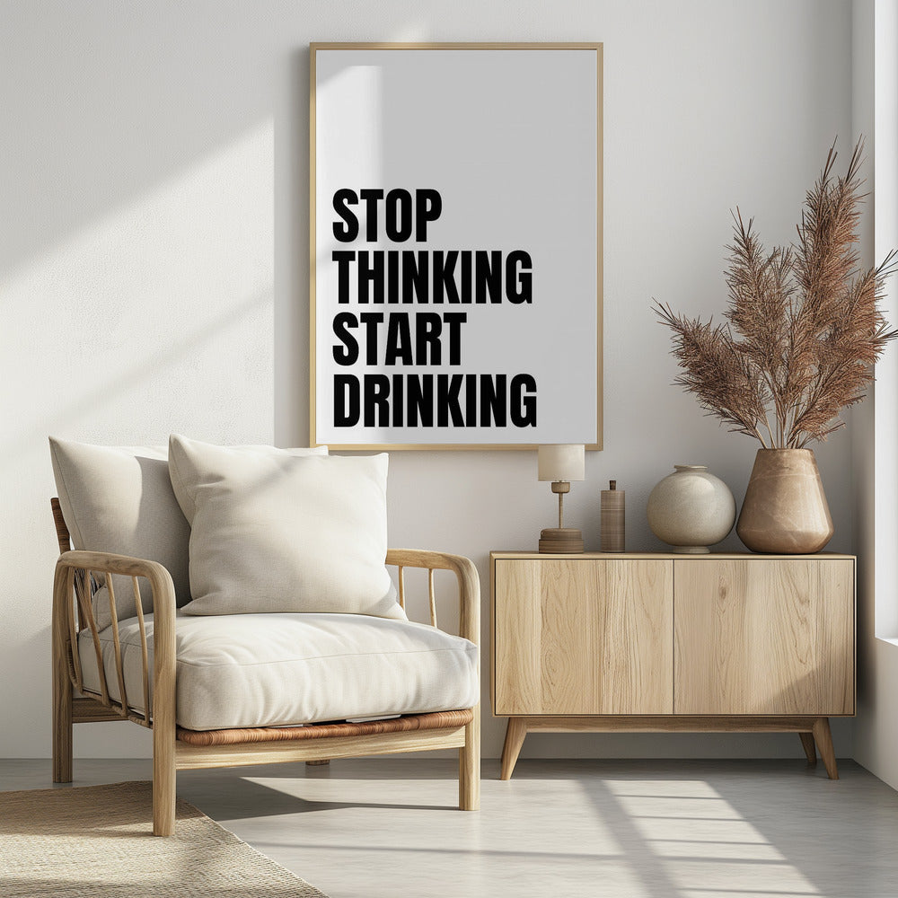 Uitschakelen, een slokje nemen | Poster