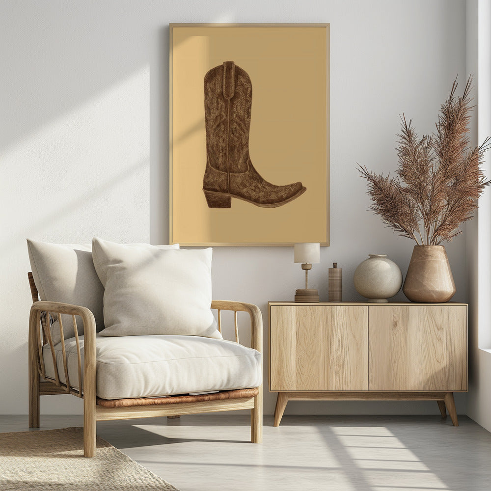 Bruine Cowgirl Laarzen | Poster