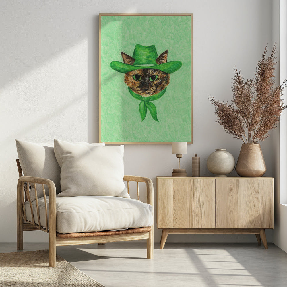 Tilly de Cowgirl Tortie Cat | Poster