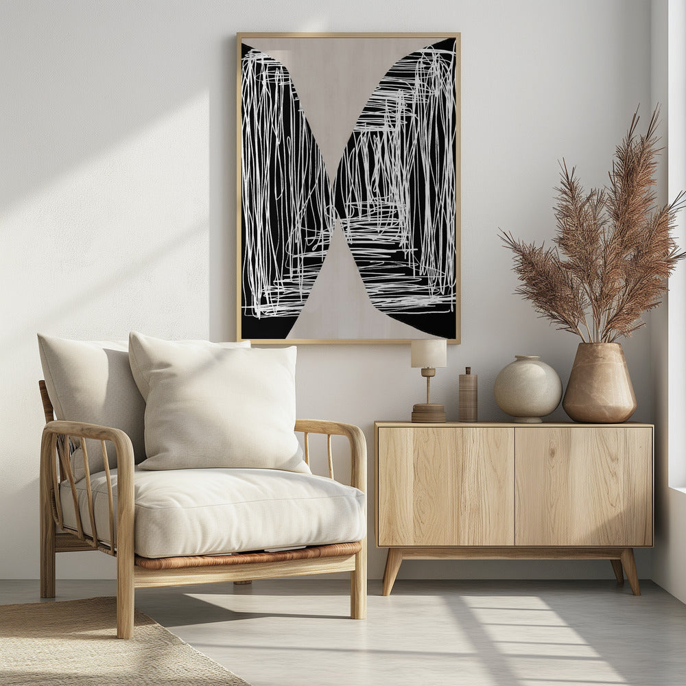 Monochroom doolhof | Poster
