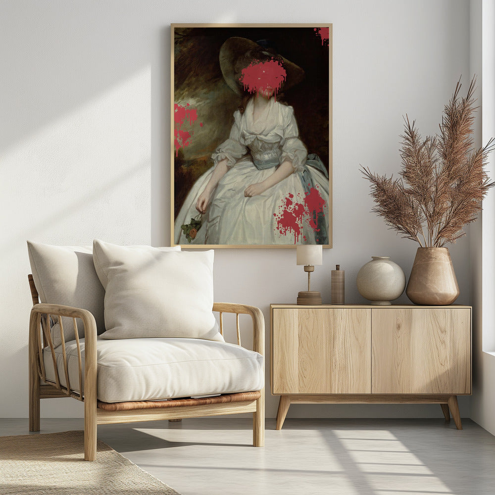 Renaissance Red Splash - Veranderde kunst | Poster