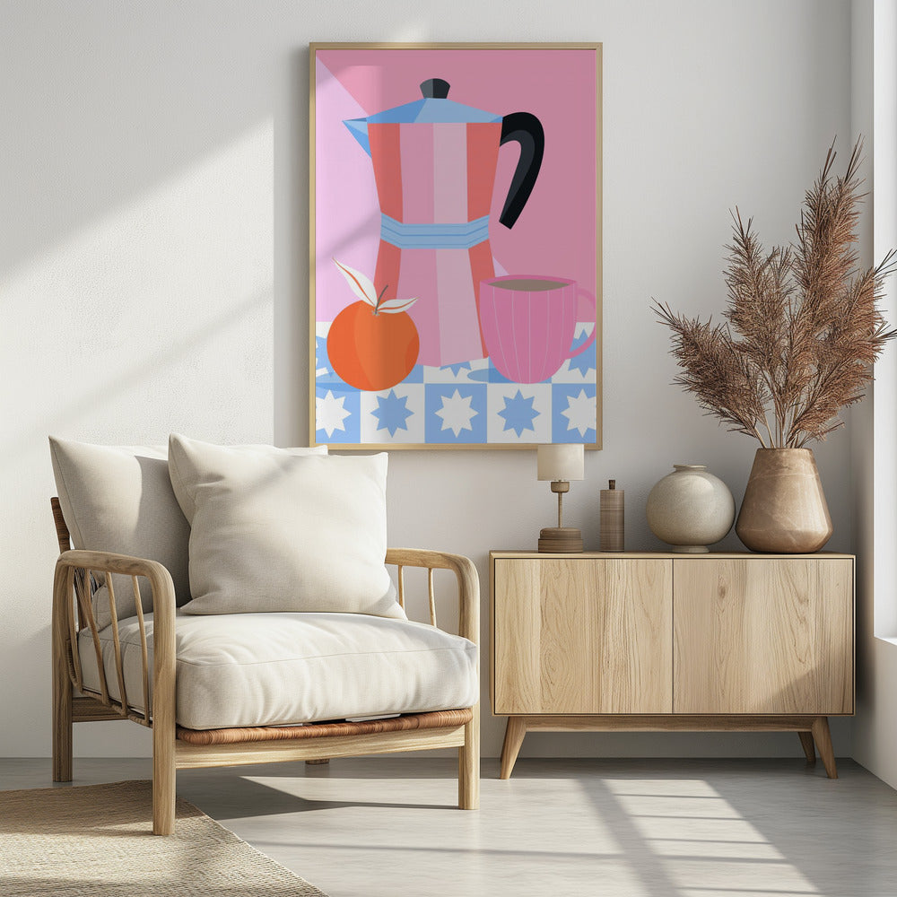 Stilleven met mokkapot | Poster