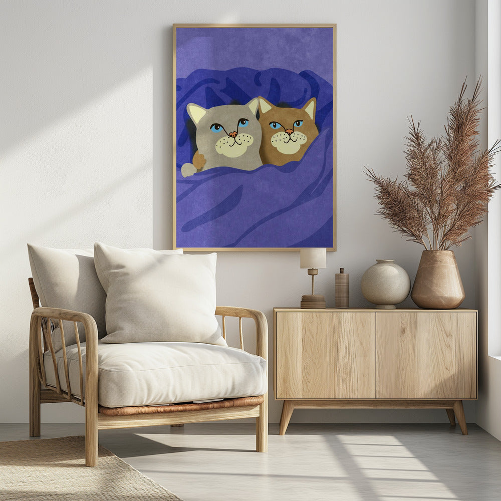 Katten in bed | Poster