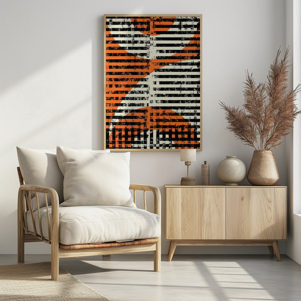 Gestreepte geometrische stroom | Poster