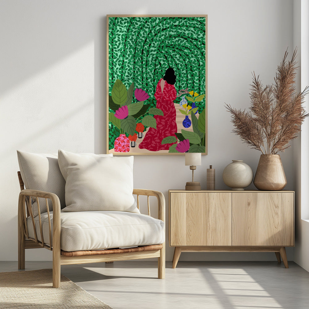 Girl At Her Garden | Poster