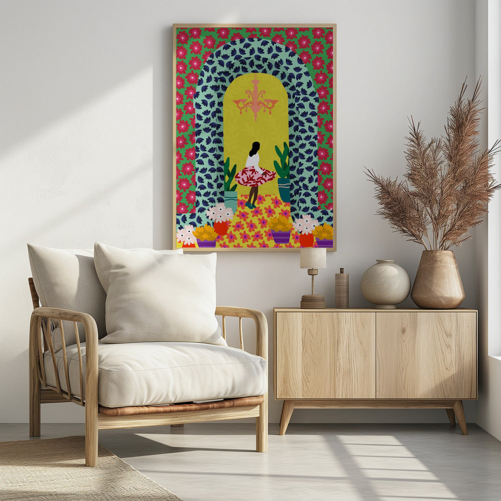 Floral Portal Girl | Poster