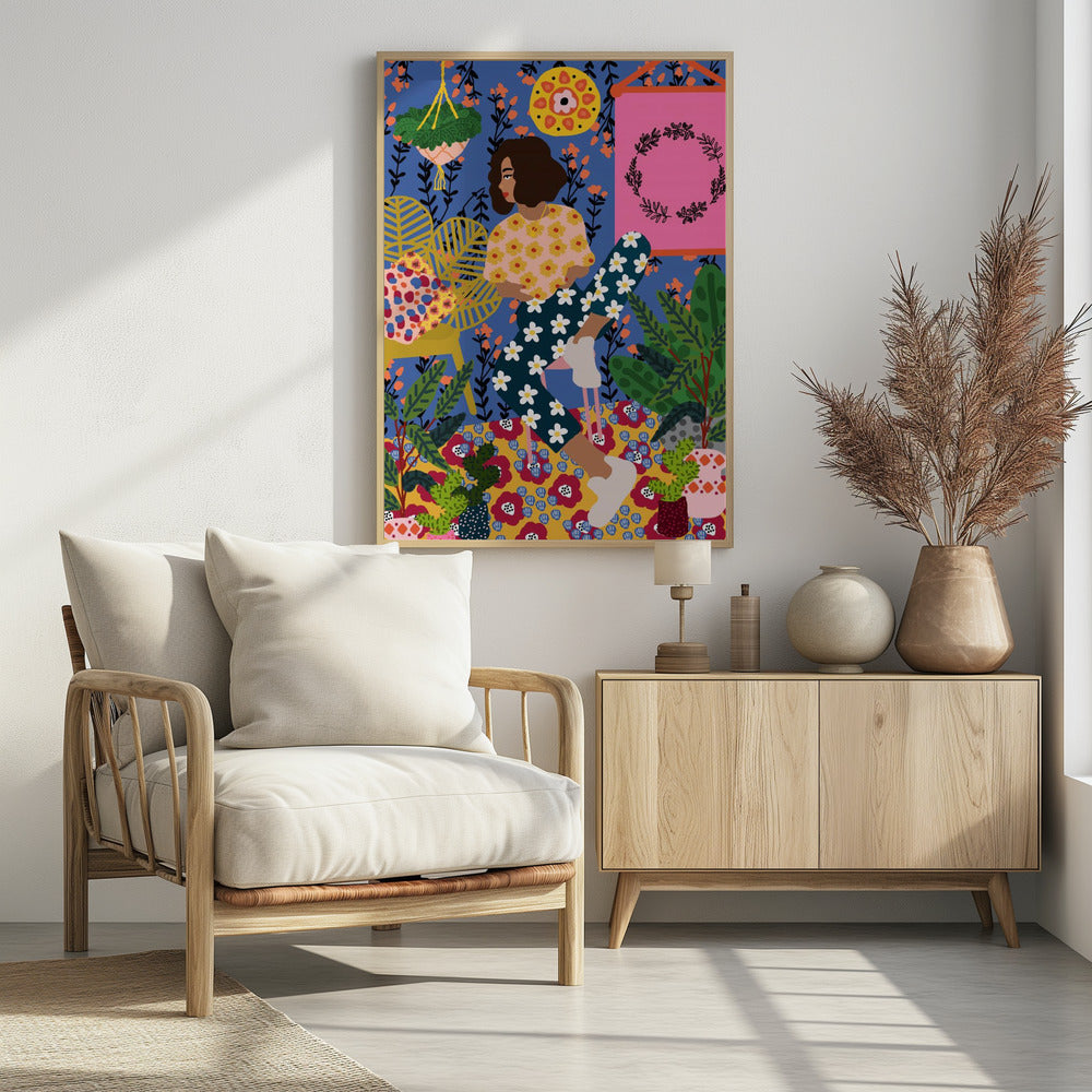 Floral Retreat Girl | Poster