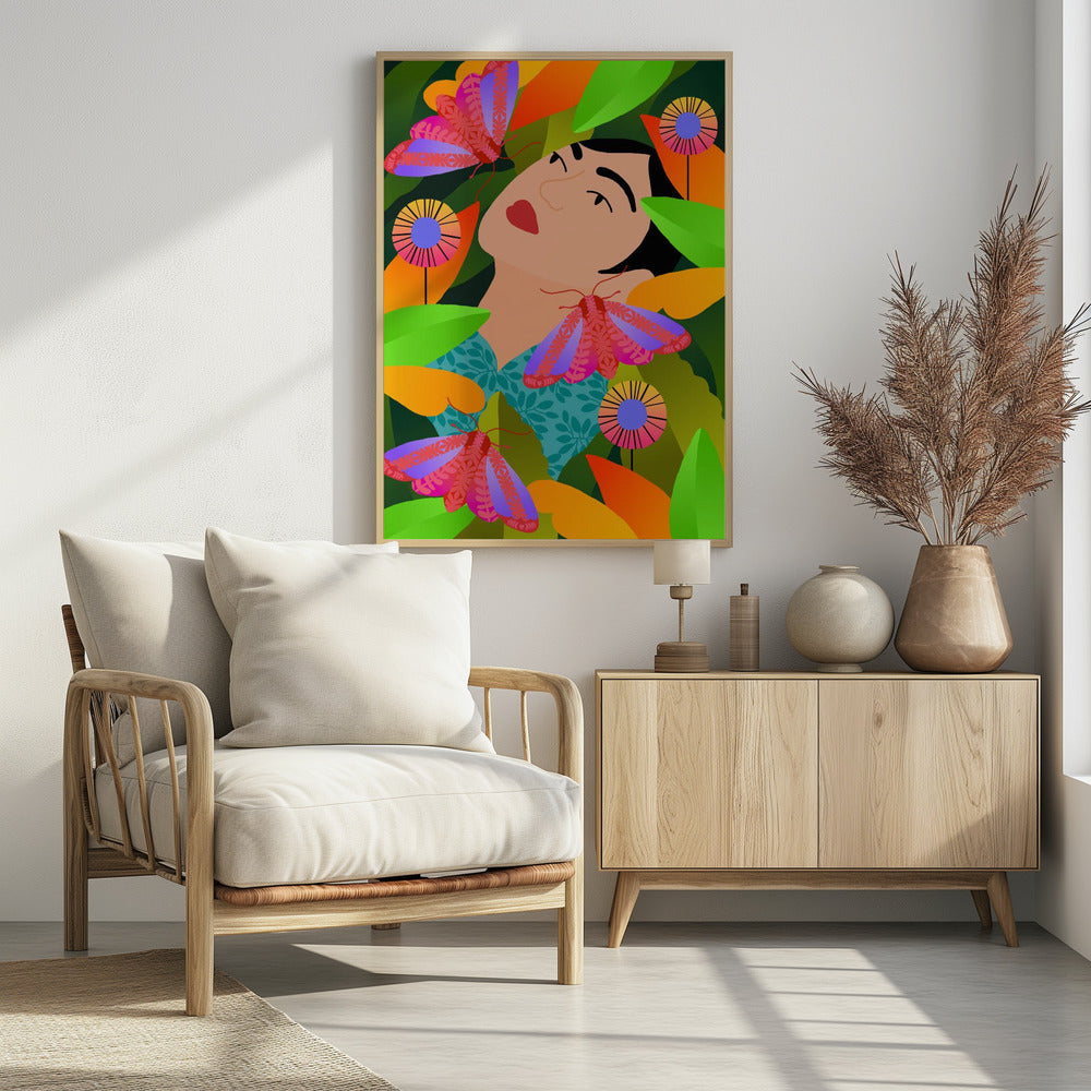 Girl With Her Plants | Poster