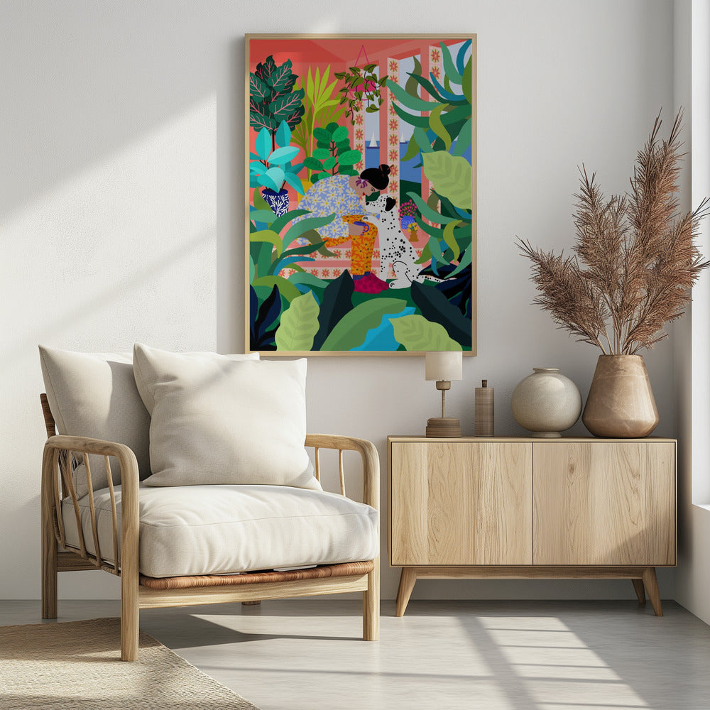 Meisje met hondje | Poster