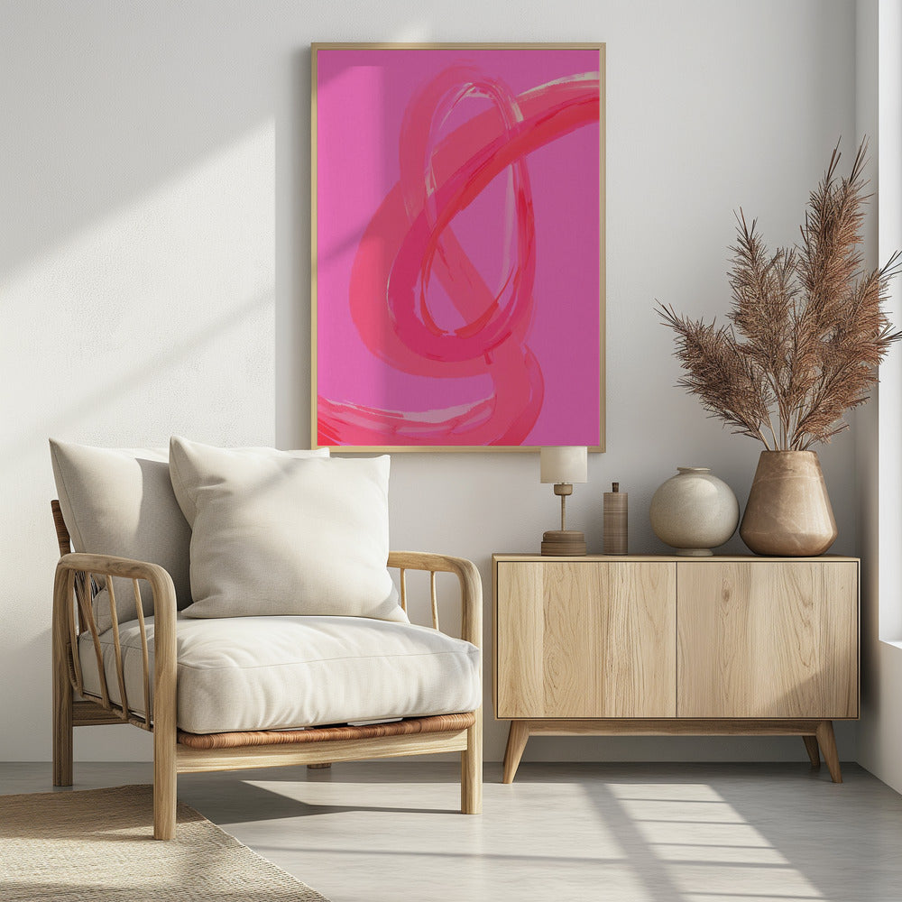Levendige roze wervelingen | Poster