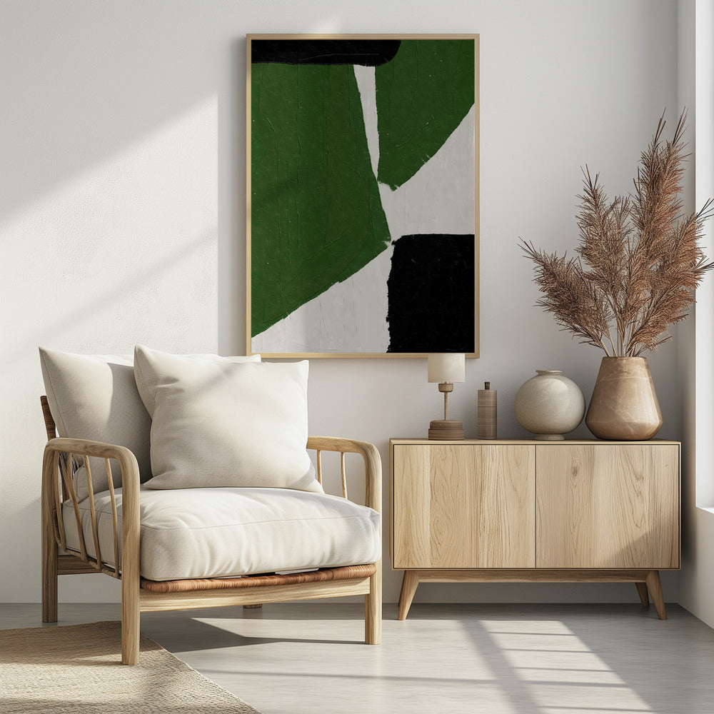 Abstracte groene vormen | Poster