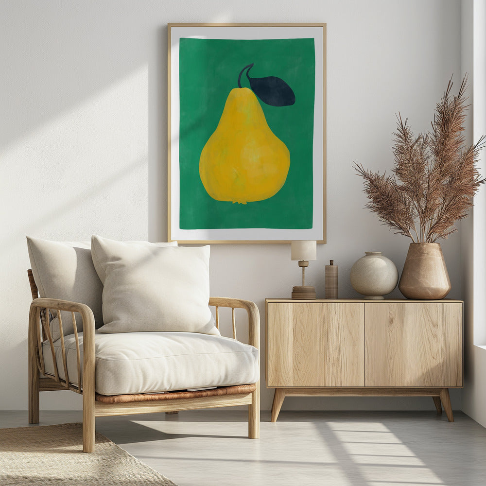 Minimalistische gele peer | Poster