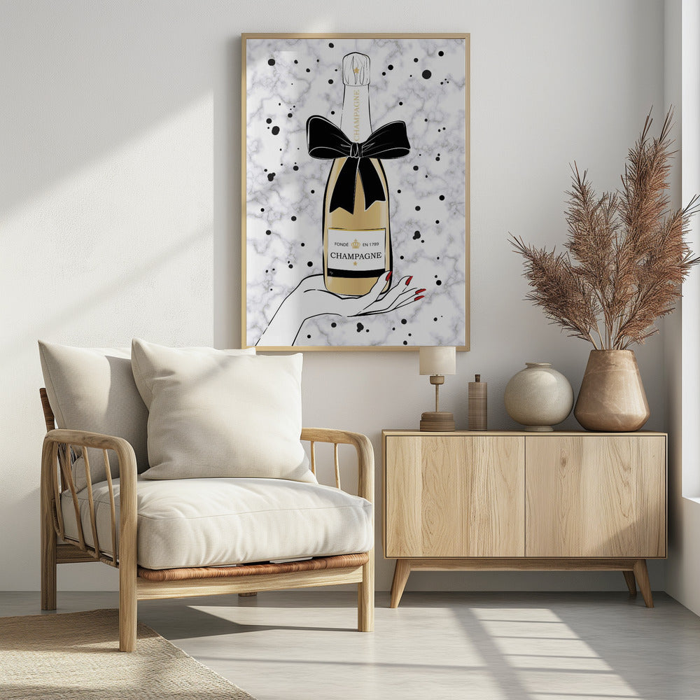 Champagne vasthouden | Poster