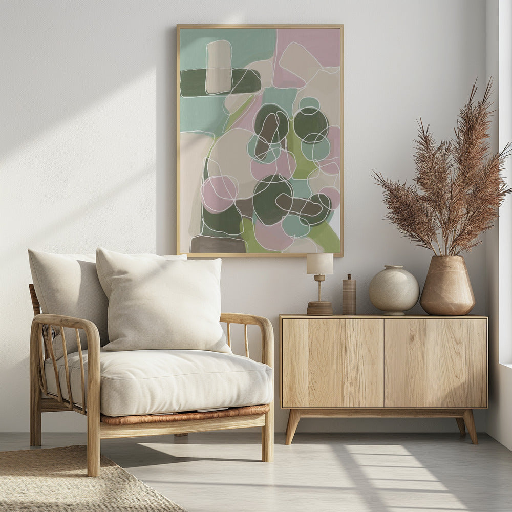 Abstract Green and Pink | Poster