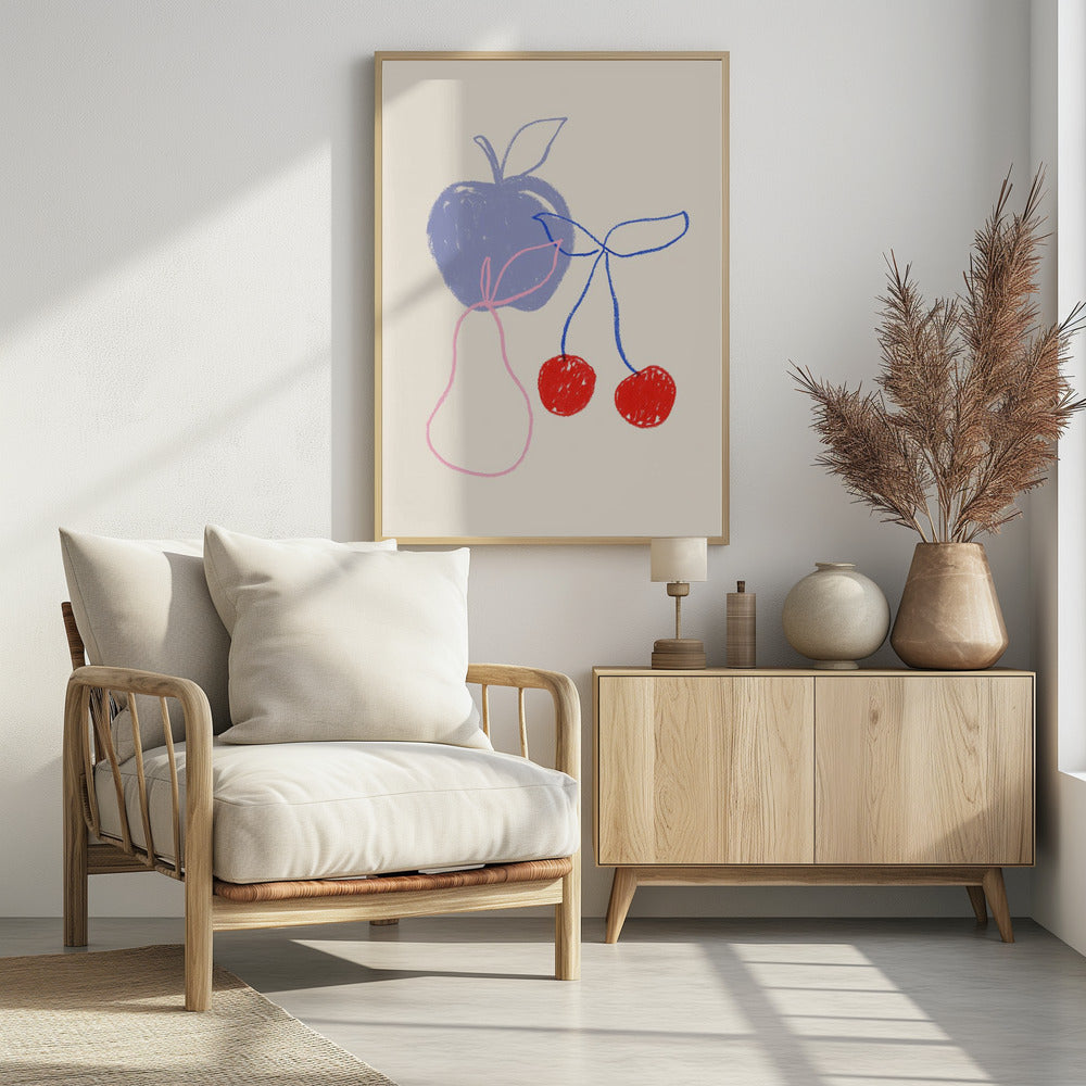 Appel, kers en peer | Poster