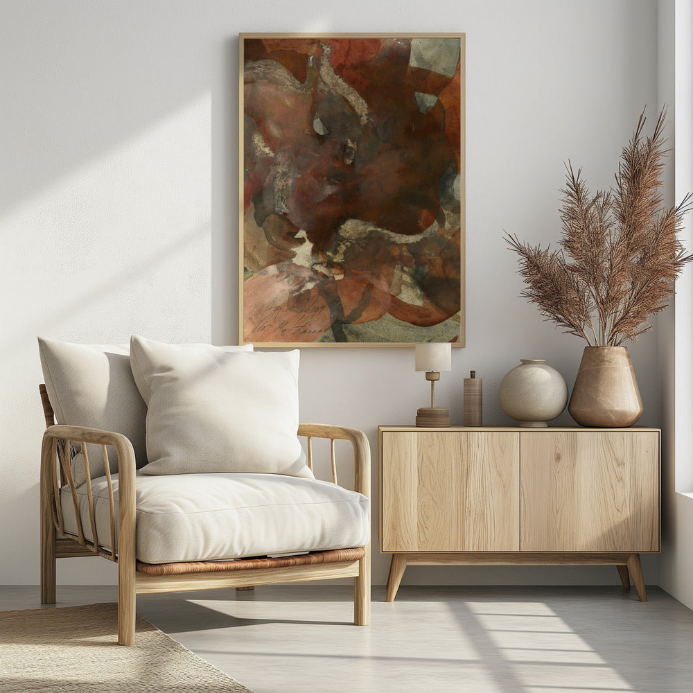 Organic Shapes in Earthy Tones of Brown and Green | Poster