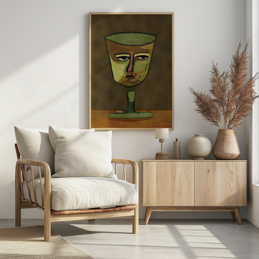 Wine Glass LADY brown | Poster
