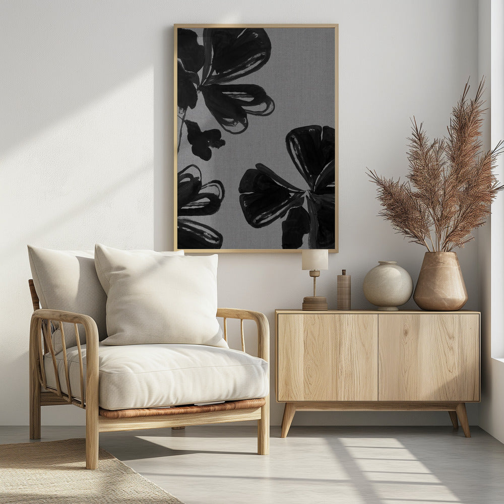 Zwarte bloemen 4 | Poster
