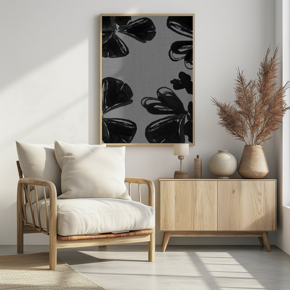 Zwarte bloemen 6 | Poster